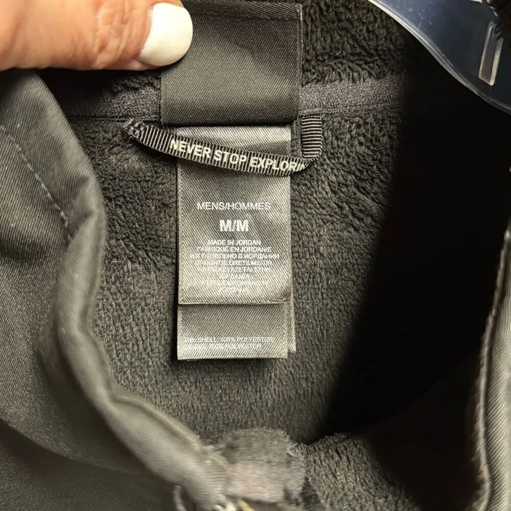 The North Face Men’s Black Fleece Lined Soft Shell Wind Jacket Size Large
